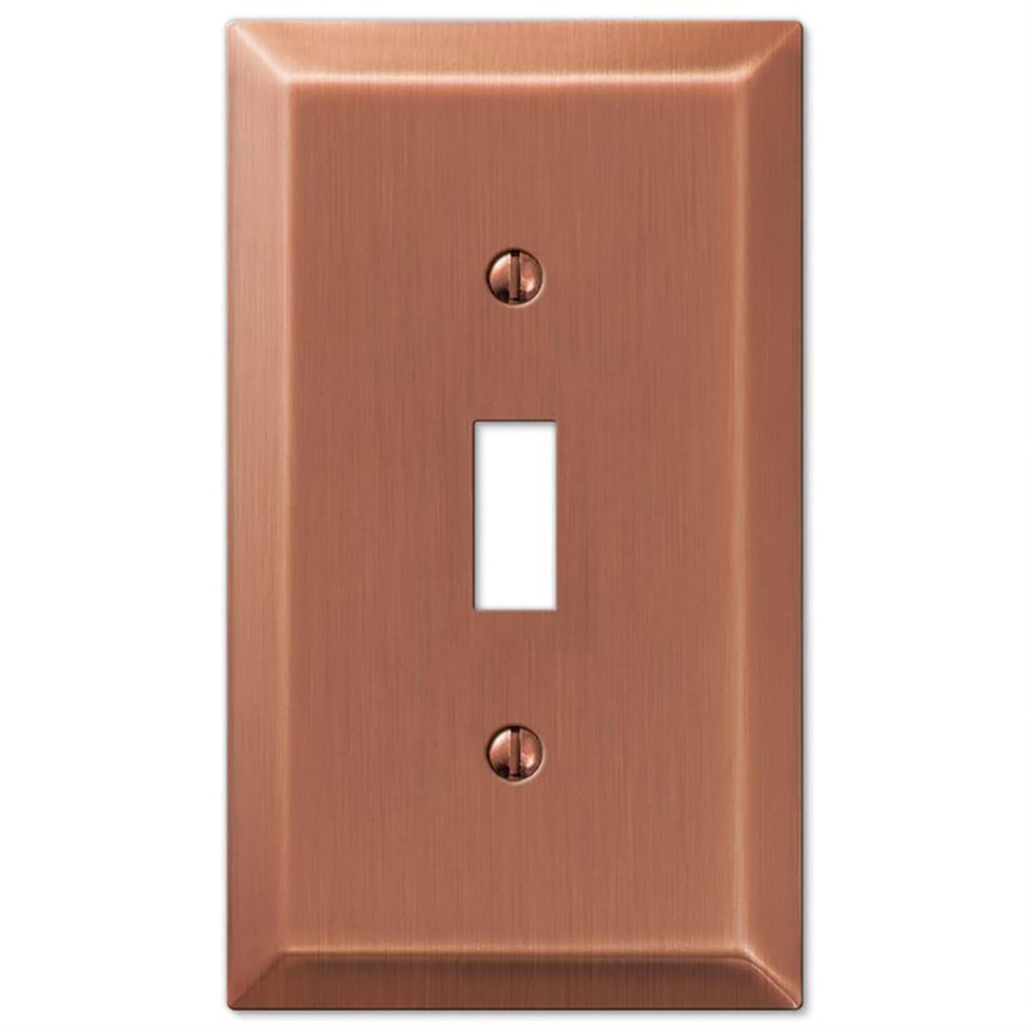 Angle. AMERELLE - Amerelle Century Antique Copper 1 gang Stamped Steel Toggle Wall Plate 1 pk - Cooper.