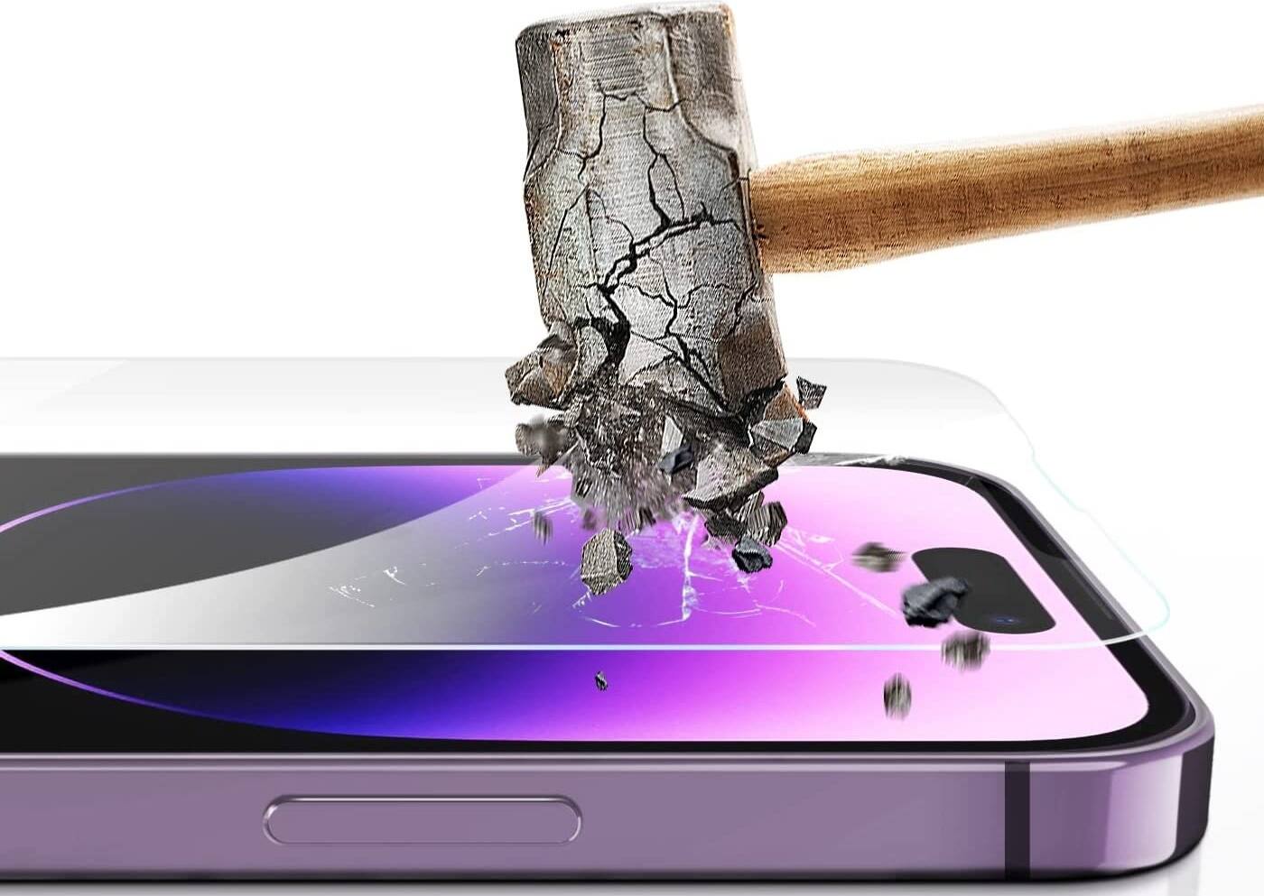 Alt View 13. SaharaCase - ZeroDamage Ultra Strong+ Tempered Glass Screen Protector for Apple iPhone 14 Pro (2-Pack) - Clear.