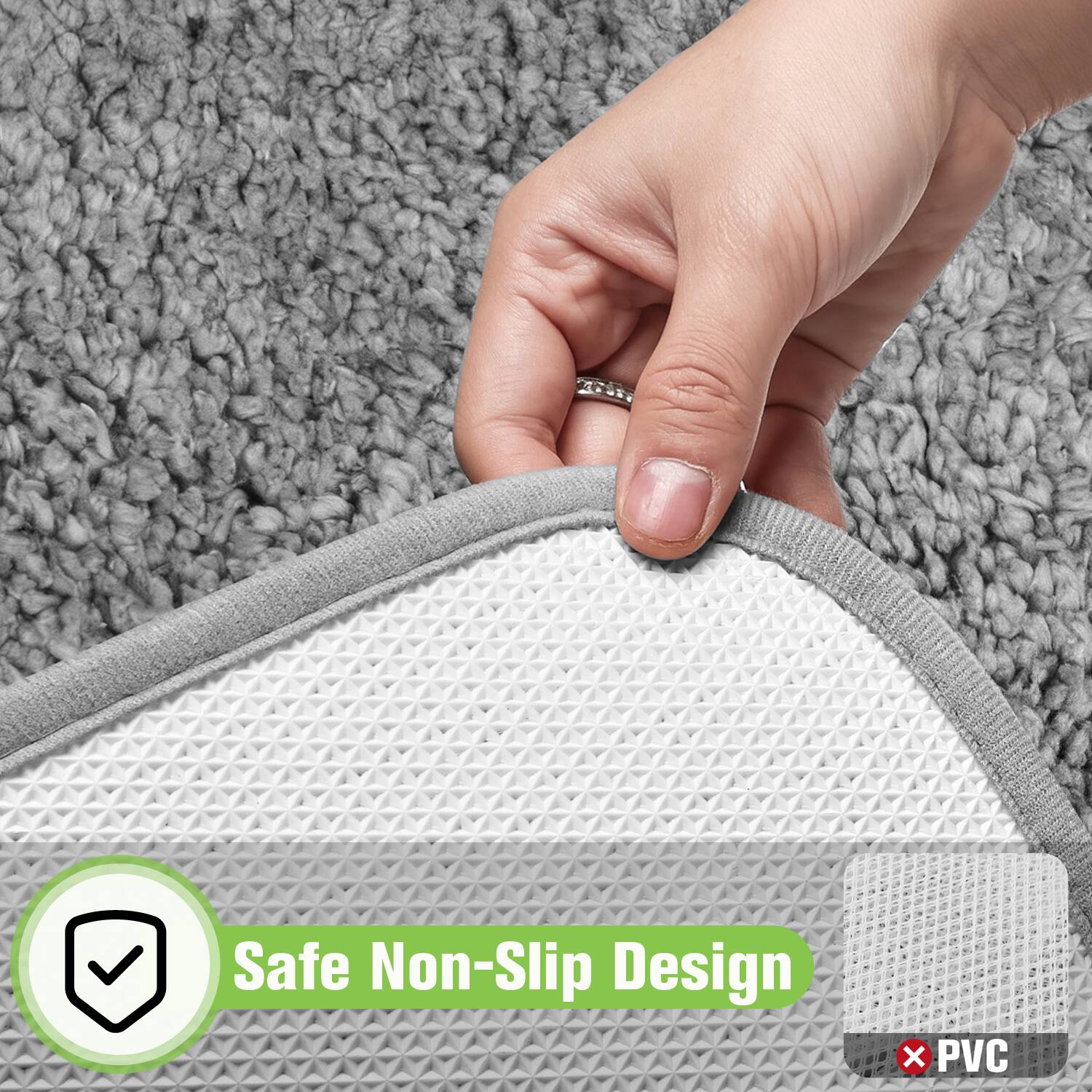 Safe Non-Slip Design  
x PVC