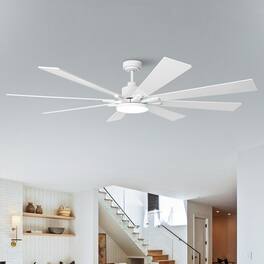 Vaczon - 72" Modern 3CCT LED Windmill Ceiling Fan with Light - White
