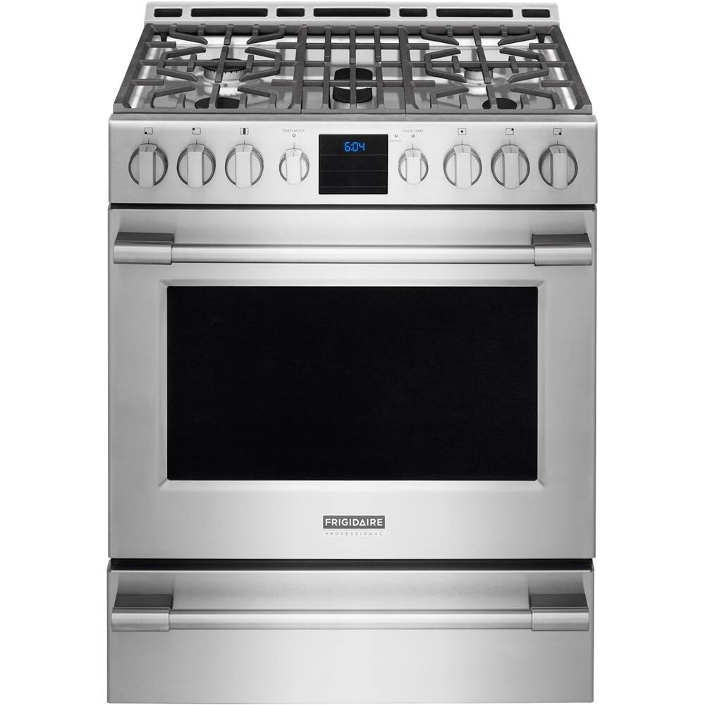 Front. Frigidaire - Professional 5.1 Cu. Ft. Self-Cleaning Freestanding Gas Convection Range - Stainless steel.