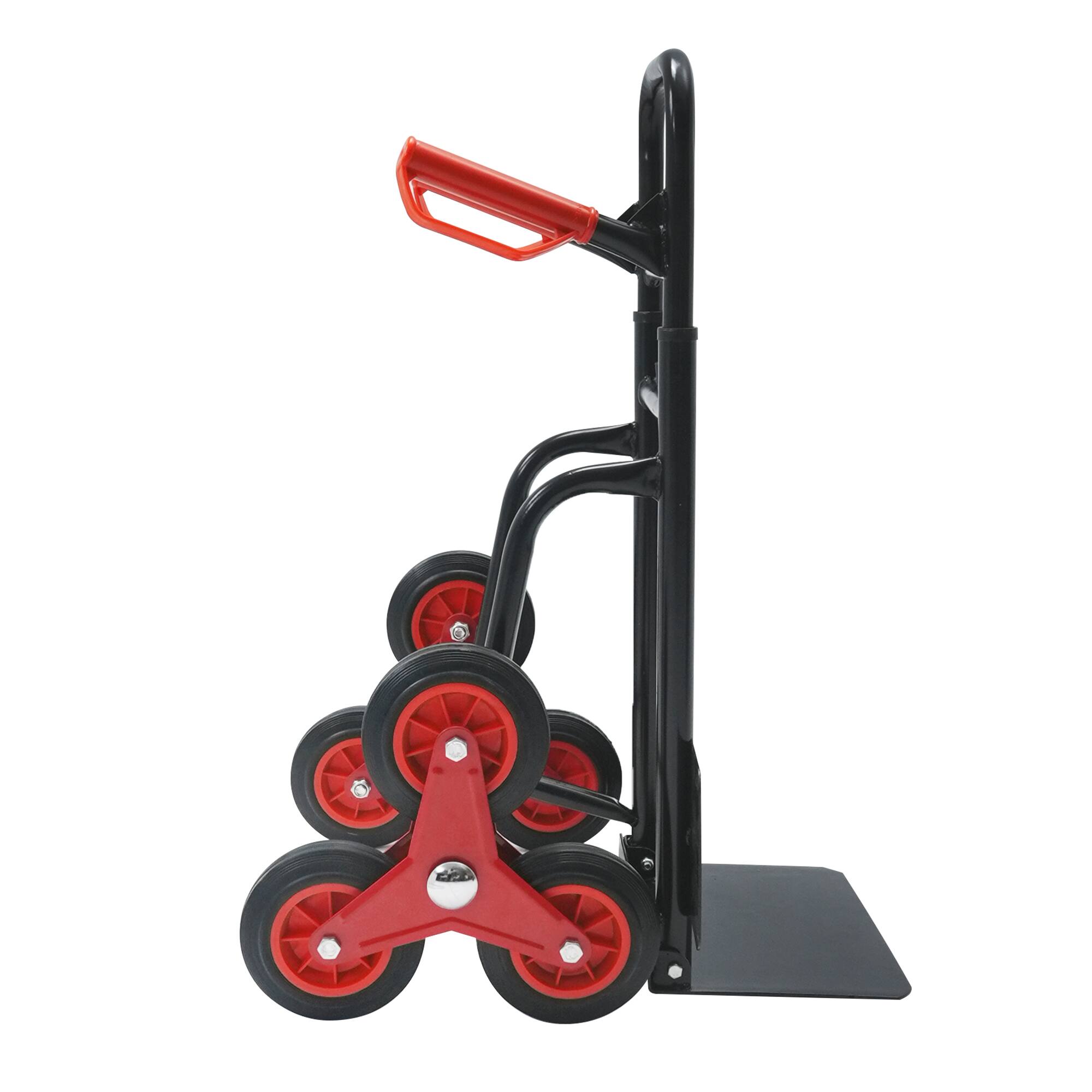Alt View 1. Glintex - Folding Stair Climbing Dolly, Manual Truck Heavy-Duty Stair Climbing Hand Truck Trolley，Telescoping Handle and 6 Wheels - Black+Red.