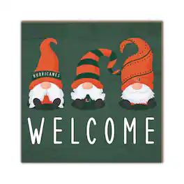 Fan Creations - Miami Hurricanes 10'' x 10'' Welcome Gnomes Sign - Multicolor