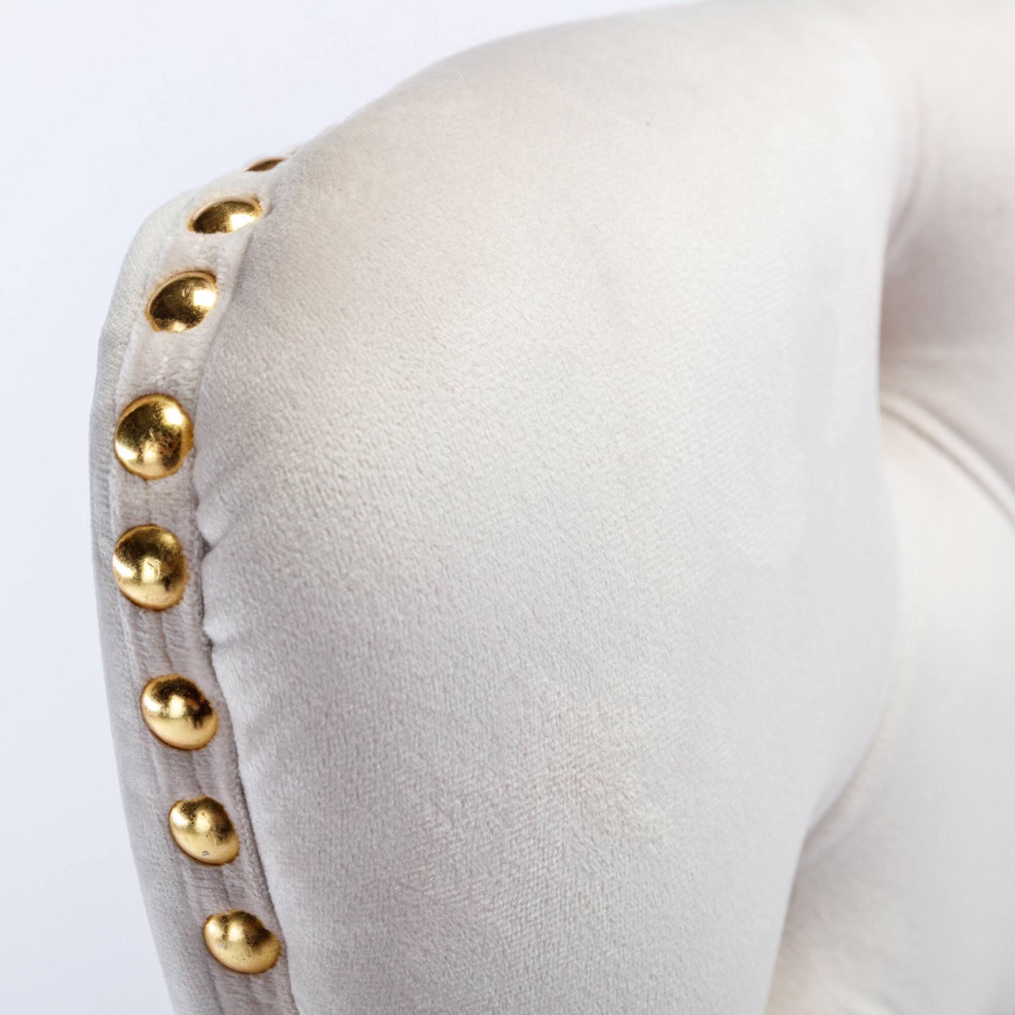 Alt View 5. GOODSILO - Modern Velvet Upholstered Office Chair with Tufted Button Design and Golden Metal Base for Home Workspace - Beige.