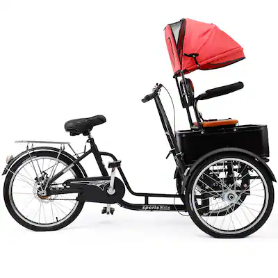 Artudatech 20-Inch Tricycle for Adults with Removable Child Seat & Cargo Carrier for Pets and Groceries - Black Artudatech 20-Inch Tricycle for Adults with Removable Child Seat & Cargo Carrier for Pets and Groceries - Black