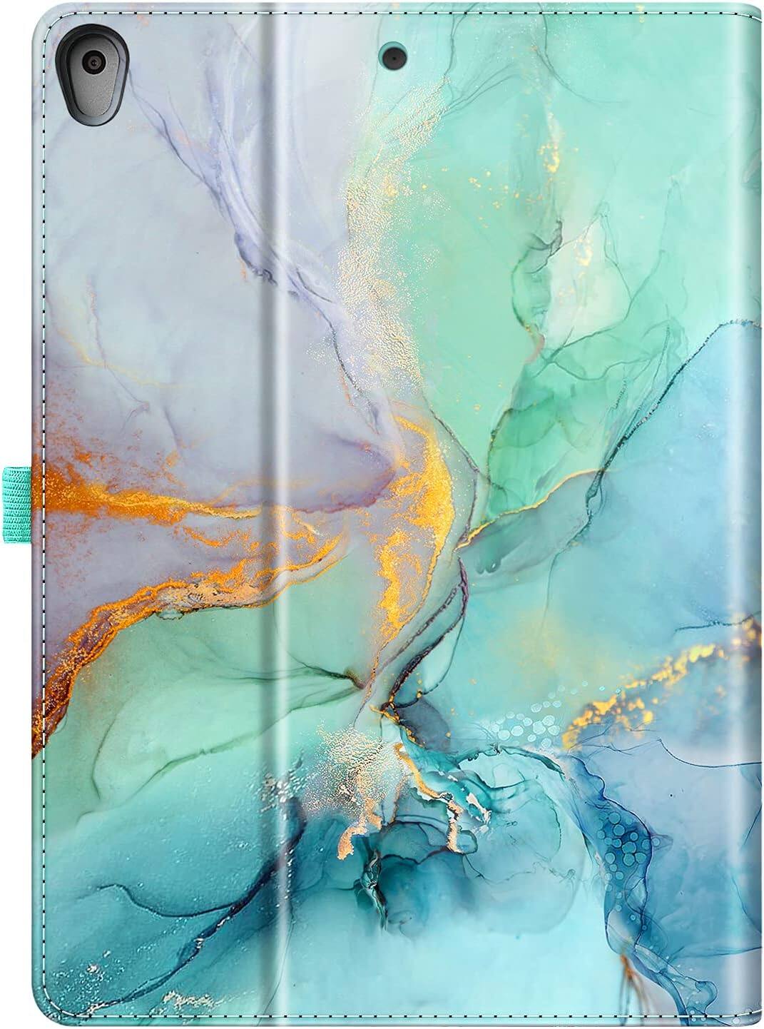 Alt View 5. Fintie - Rotating Case for iPad Air 3rd Generation 2019 / iPad Pro 10.5" 2017 360° Swivel Stand Smart Protective Stand Cover - Emerald Marble.