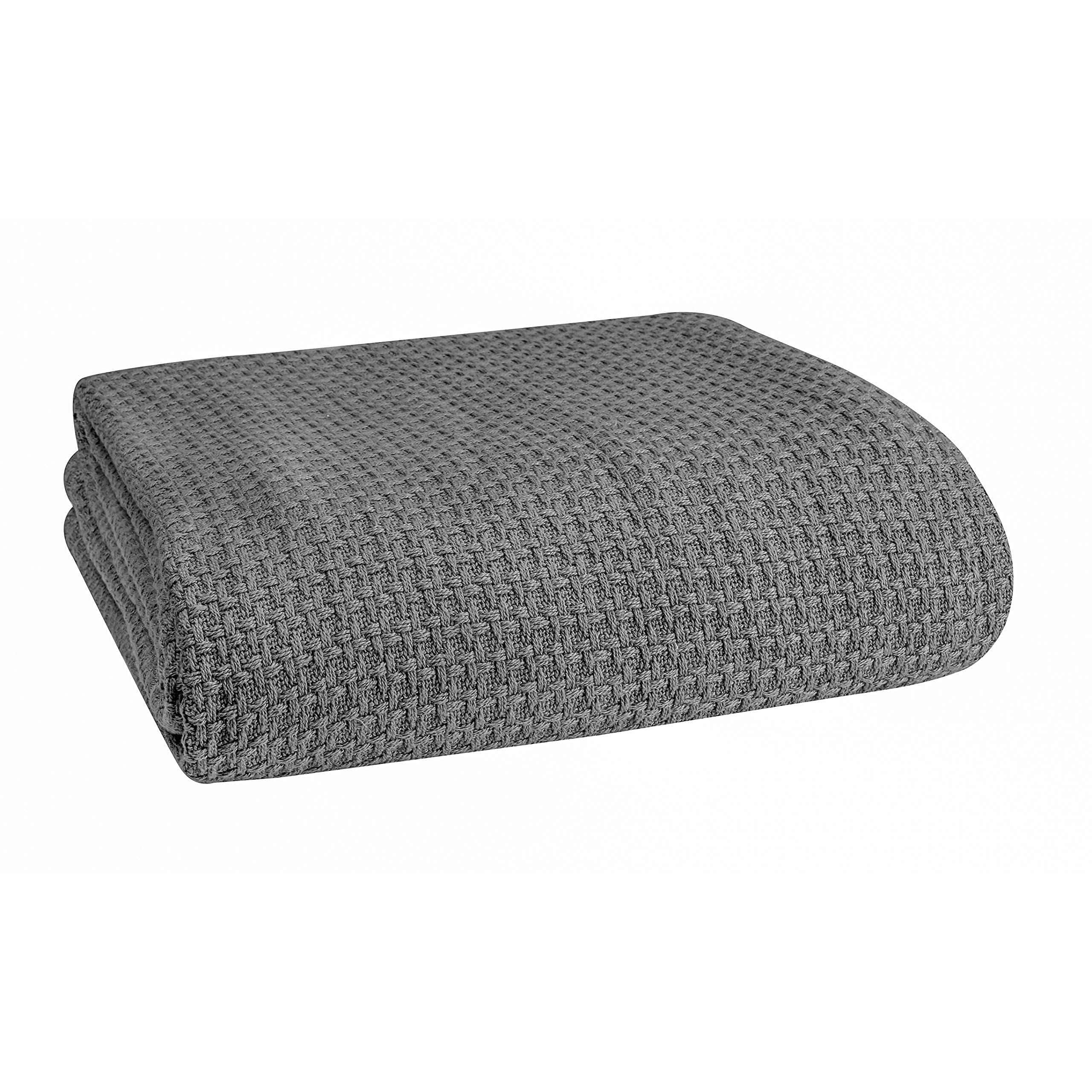 Dapper Styles - Elvana Home Cotton Bed Blanket Breathable Blankets For Layering Any All Season Navy - Charcoal Grey-Twin (60"x90")