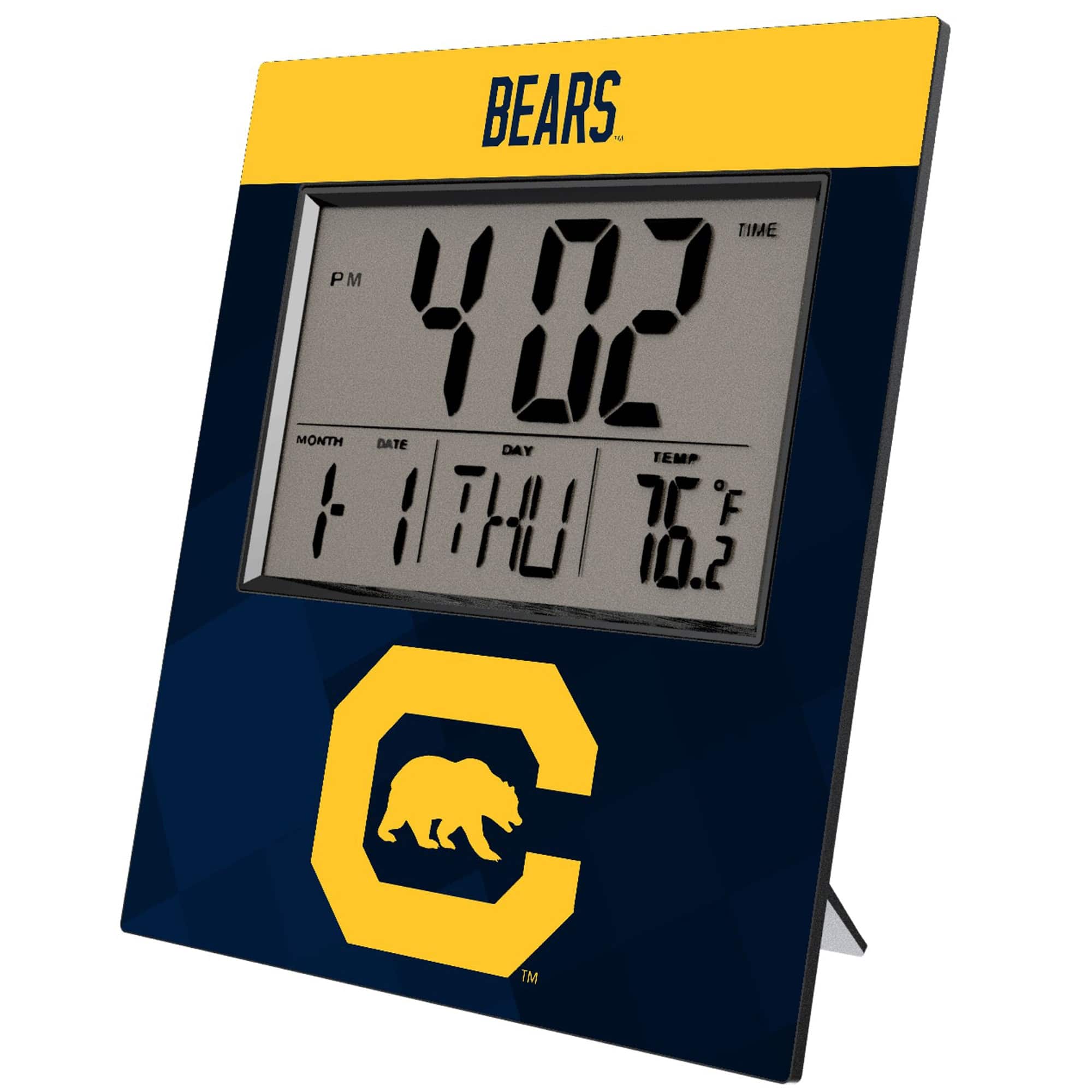 Keyscaper - Cal Bears Logo Color Block Digital Desk Clock - Multicolor