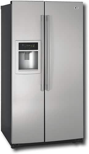 Angle Standard. LG - 26.5 Cu. Ft. Side-by-Side Refrigerator with Thru-the-Door Filtered Water - Stainless-Steel.