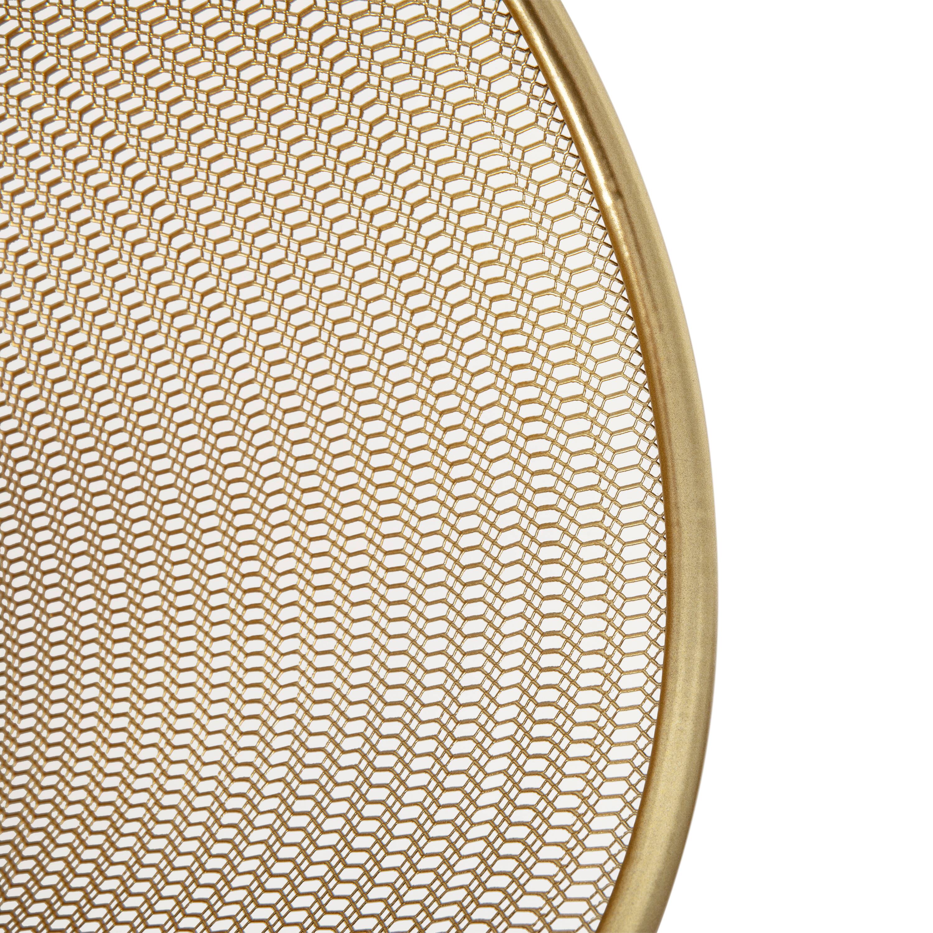 Alt View 17. Martha Stewart - Ryder Premium 4.5 Gallon Mesh Metal Wastebasket - Gold.