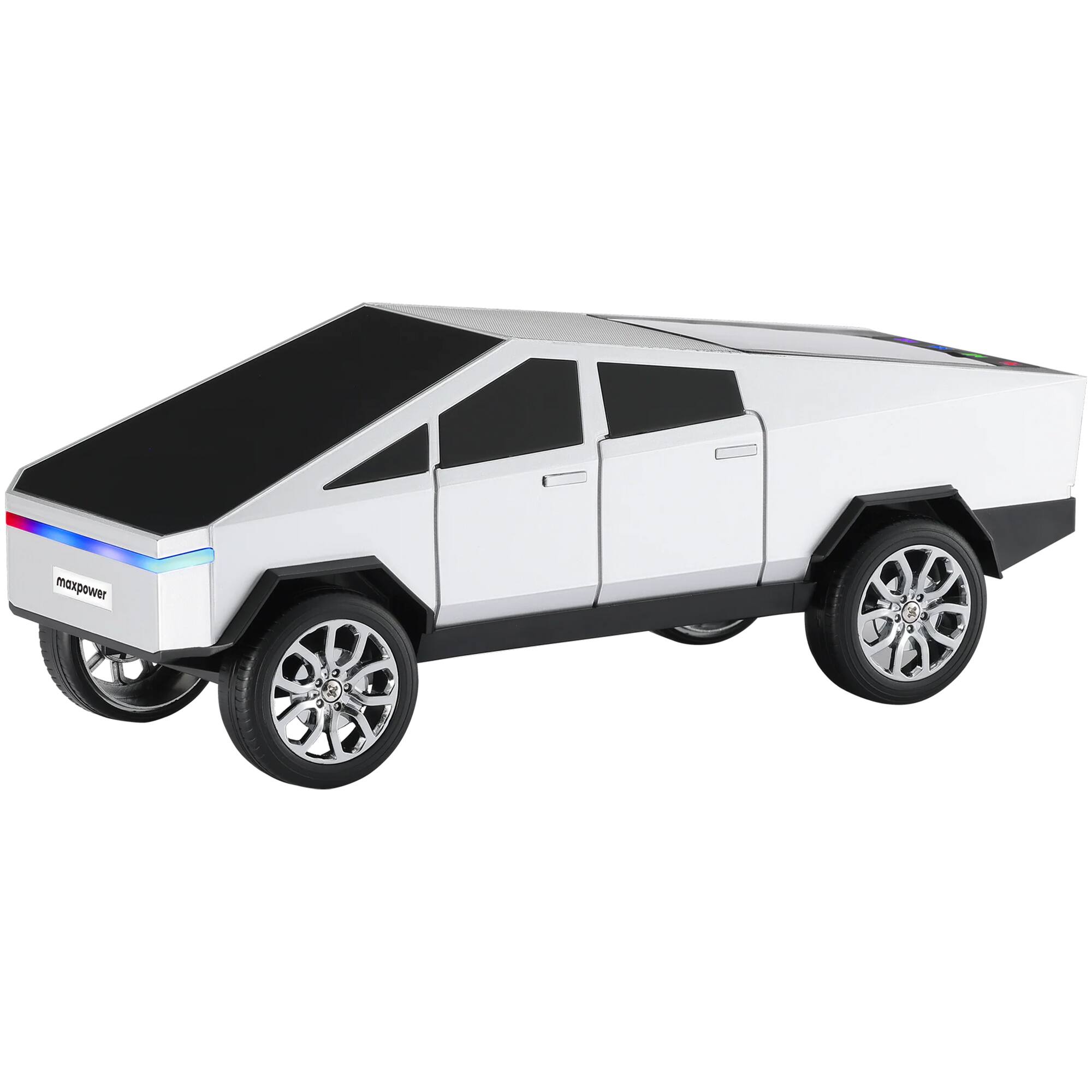 Alt View 7. Max Power - Max Power Cybertruck Wireless Bluetooth Speaker with Front LED Lights, Silver.