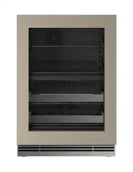 U-Line - 24"W. 4.9 Cu.Ft. Built-In Panel Ready w. Glass Dual-Zone Compact Beverage Center - Custom Panel Ready