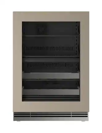 Front. U-Line - U-Line 24"W. 4.9 Cu.Ft. Built-In Panel Ready w. Glass Dual-Zone Compact Beverage Center - Panel Ready.