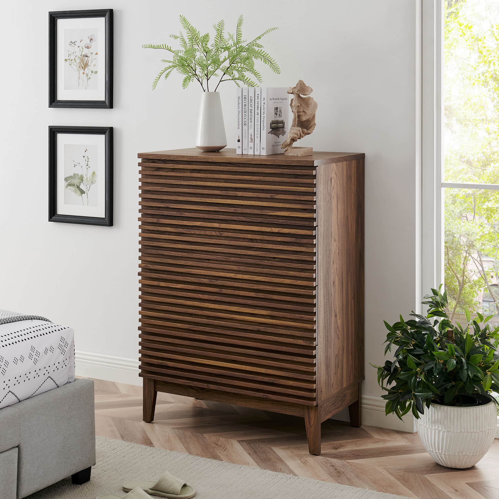 Render 4-Drawer Chest by Modway - Walnut
