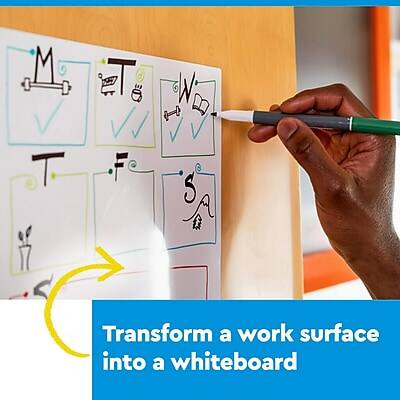 Transform a work surface into a whiteboard