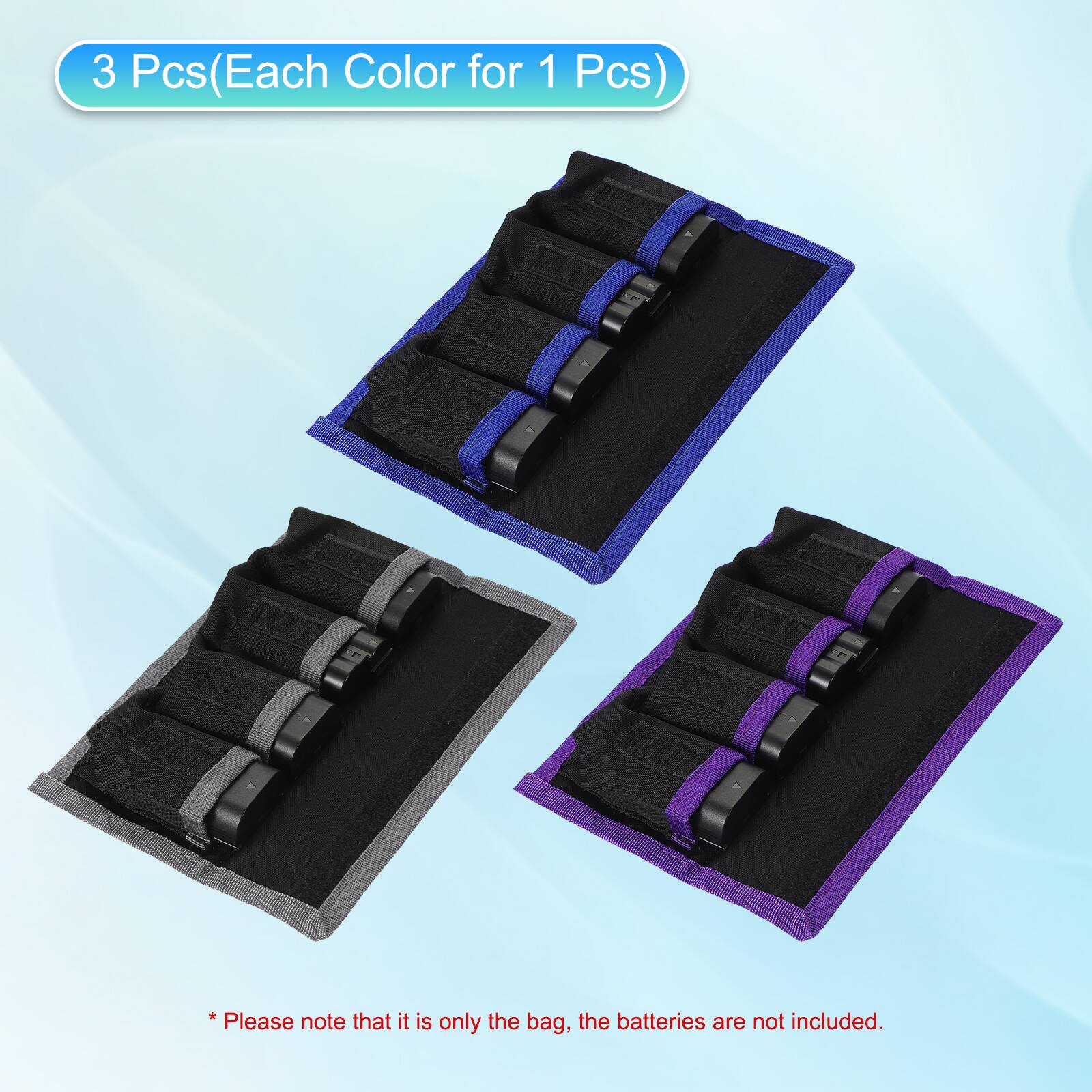 3 Pcs (Each Color for 1 Pcs)  
* Please note that it is only the bag, the batteries are not included.