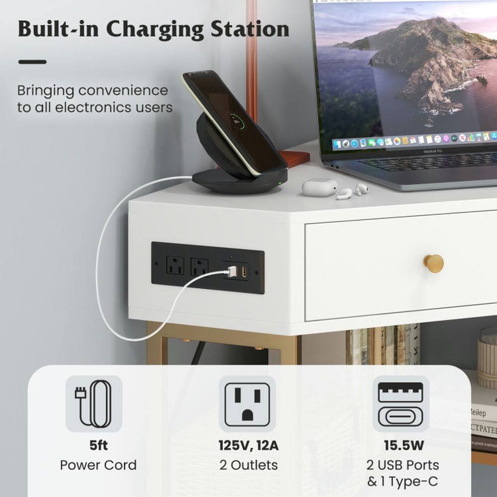 Built-in Charging Station  
Bringing convenience to all electronics users  

- 5ft Power Cord  
- 125V, 12A 2 Outlets  
- 15.5W 2 USB Ports & 1 Type-C