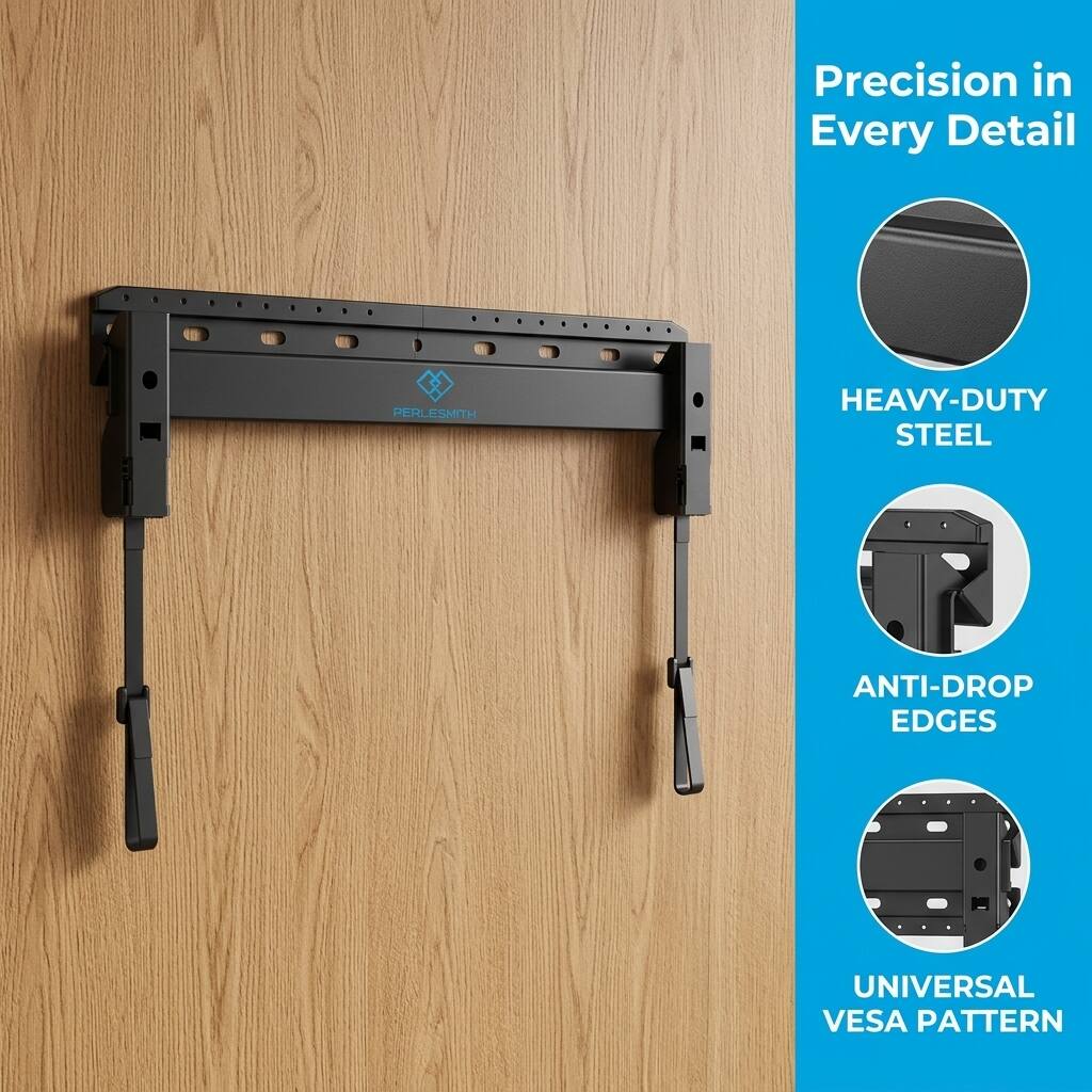 Precision in Every Detail  
PERLESMITH  
HEAVY-DUTY STEEL  
ANTI-DROP EDGES  
UNIVERSAL VESA PATTERN