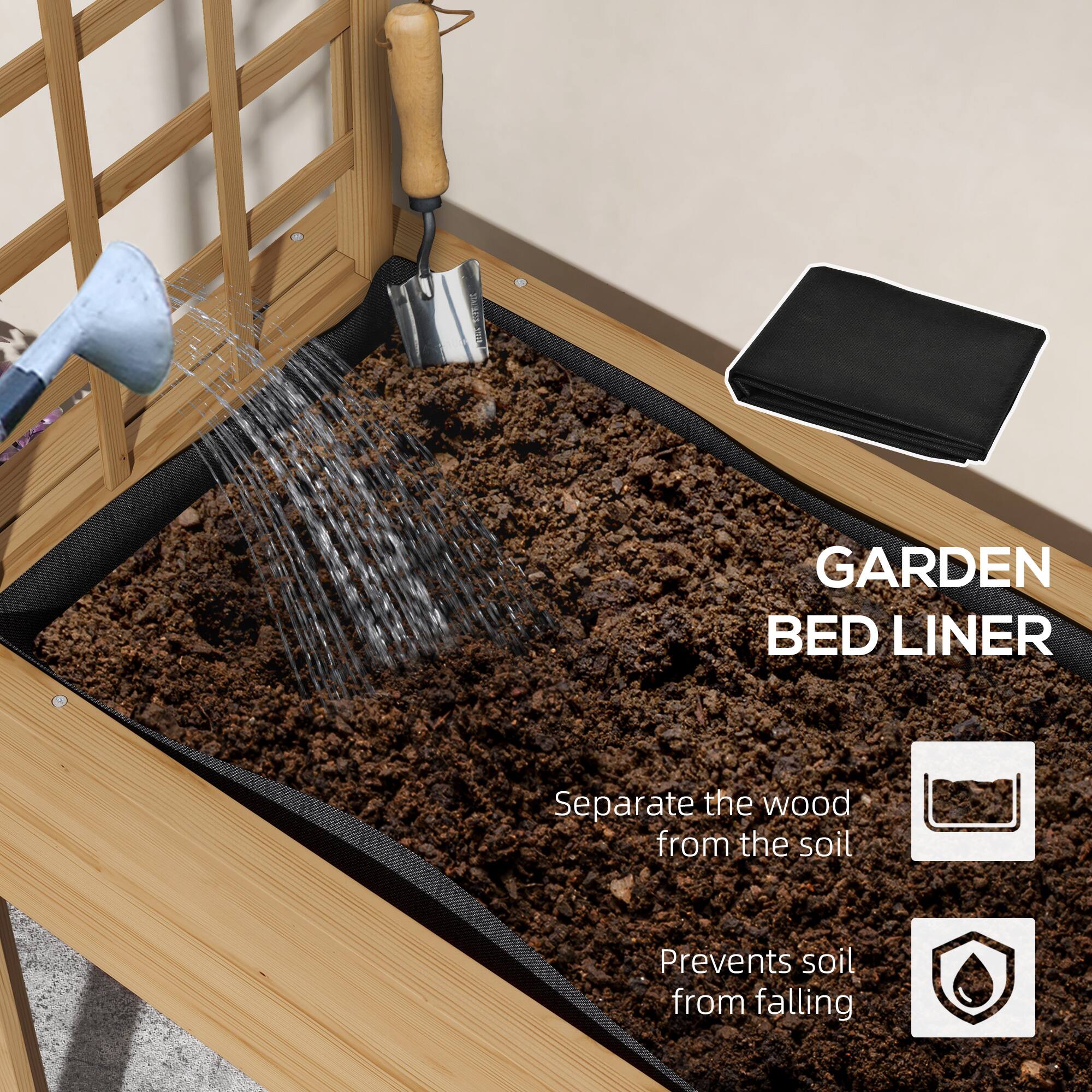 GARDEN BED LINER
Separate the wood from the soil
Prevents soil from falling