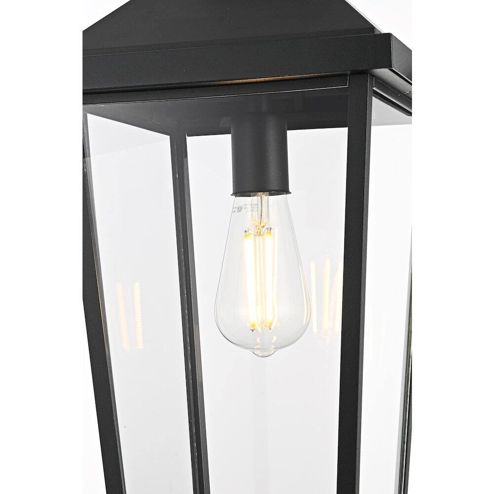 Alt View 3. Elegant Lighting - Luz 21 inch Outdoor Pendant in Black - Black And Clear.
