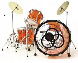 Axe Heaven - John Bonham - Vistalite Transparent Amber Mini Drum Kit Replica Collectible - Collectibles - Multicolor