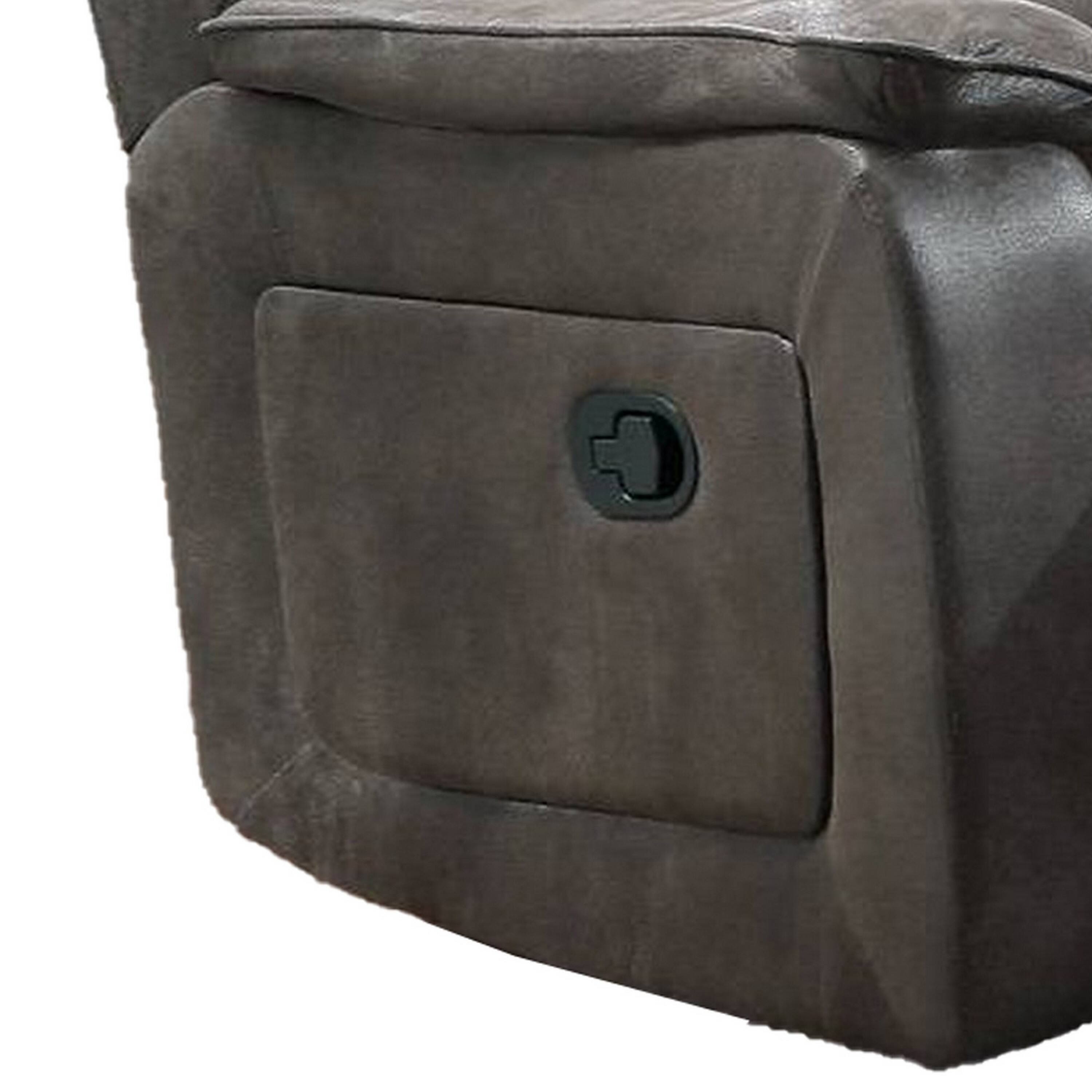 Angle. Manhattan Lane - Fabric Manual Recliner Chair with Pillow Top Arms - Gray.