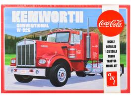Skill 3 Model Kit Kenworth Conventional W-925 Tractor Truck "Coca-Cola" 1/25 Scale Model by AMT - Red
