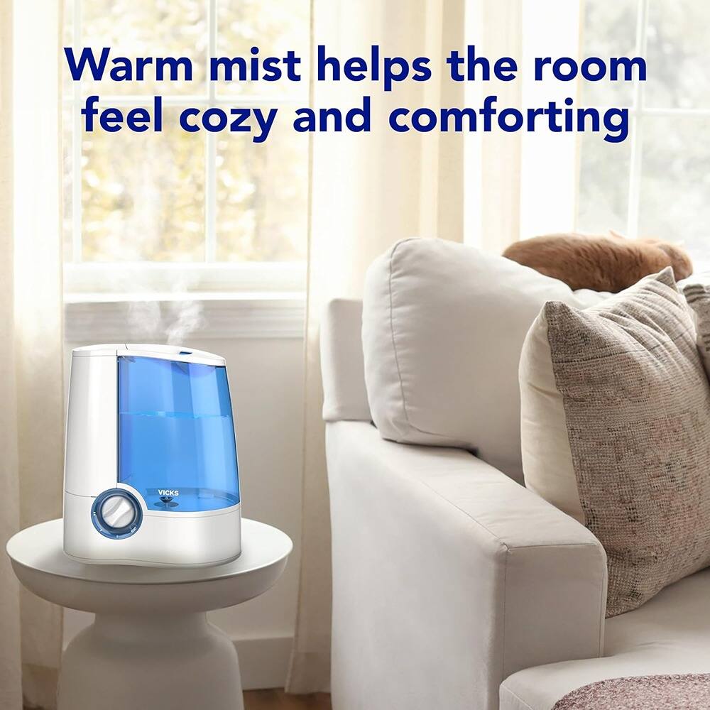 Warm mist helps the room feel cozy and comforting.