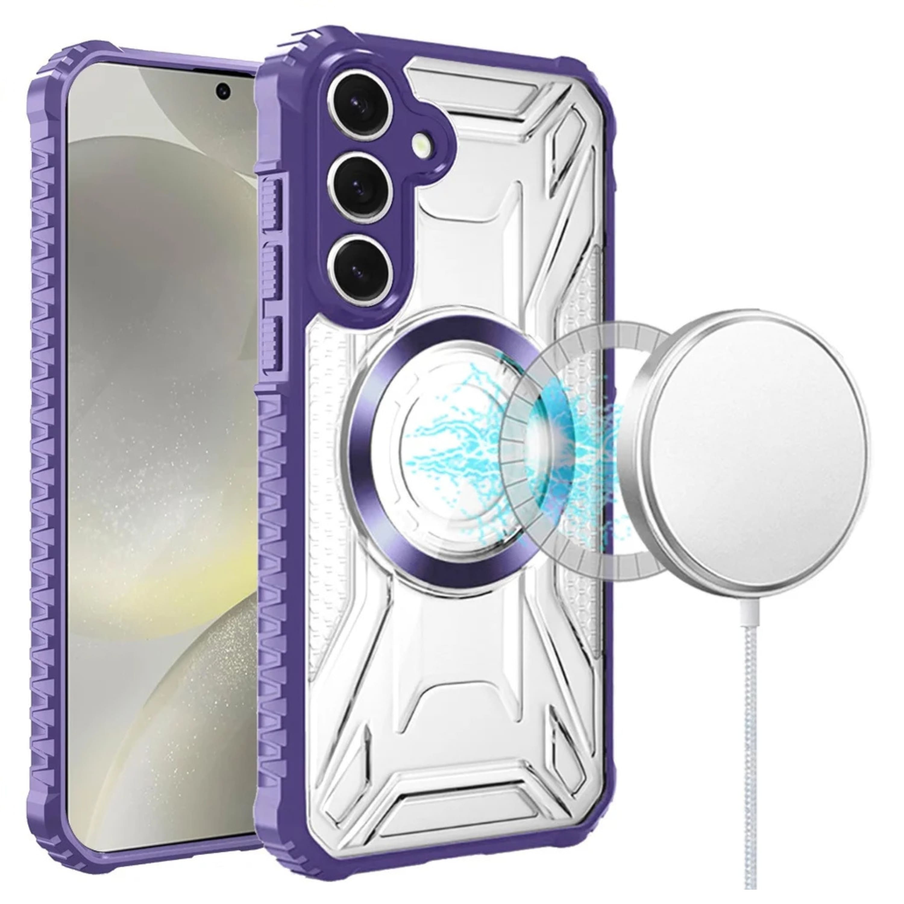 Kitcheniva - Magnetic Circle Shockproof Case With Tempered Glass For Samsung S25 Plus S24 Plus - Purple price history on PriceWatchPro
