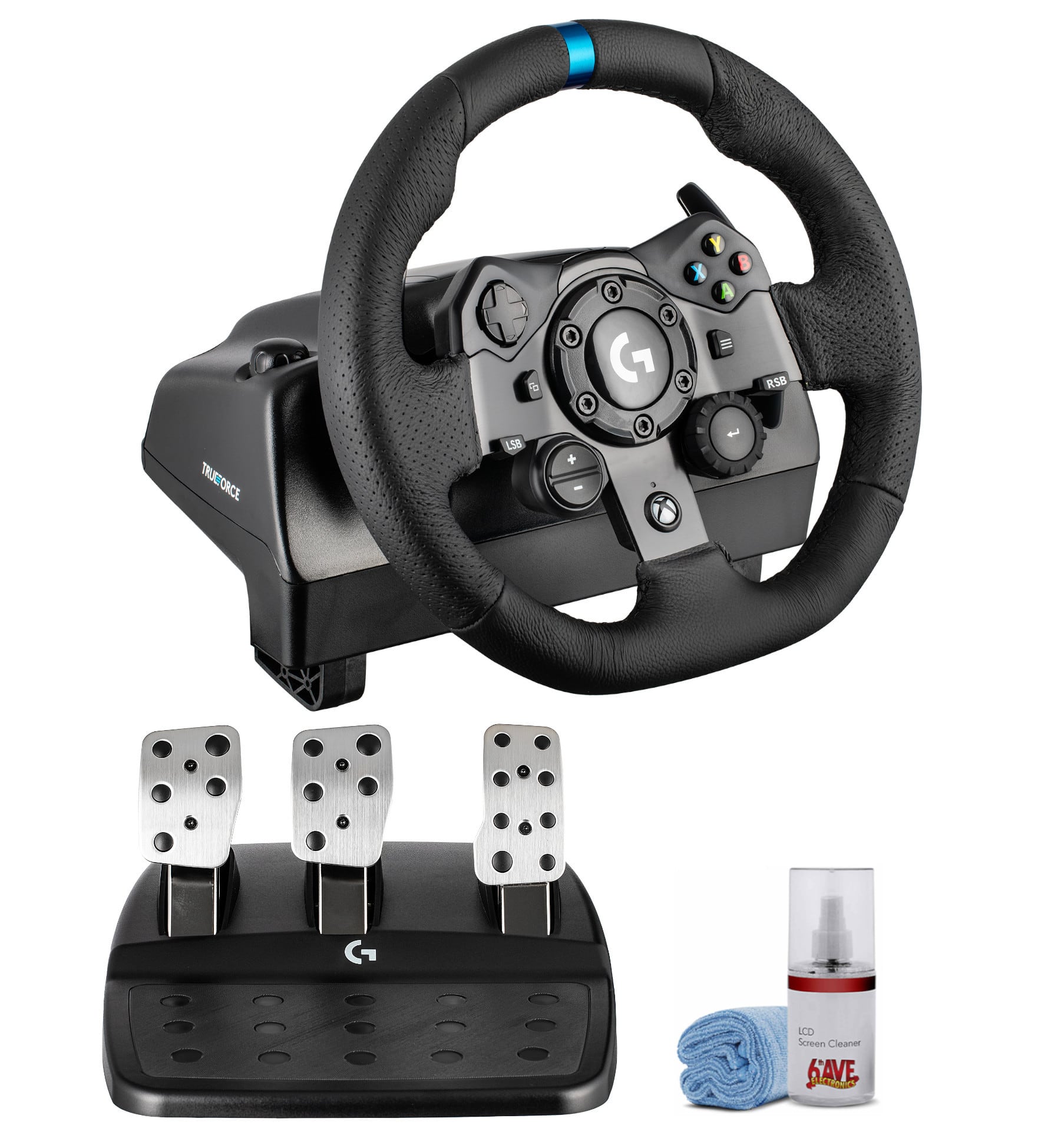 Logitech - G923 Racing Wheel and Pedals Trueforce Sim Driving Wheel For PC, Xbox X, Xbox One with Accessories - Black