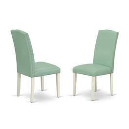 East West Furniture - 5-Piece Kitchen Dinette Set Included 4 Parson Dining chairs Upholstered Nails Head Seat and Stylish - Multi-Color