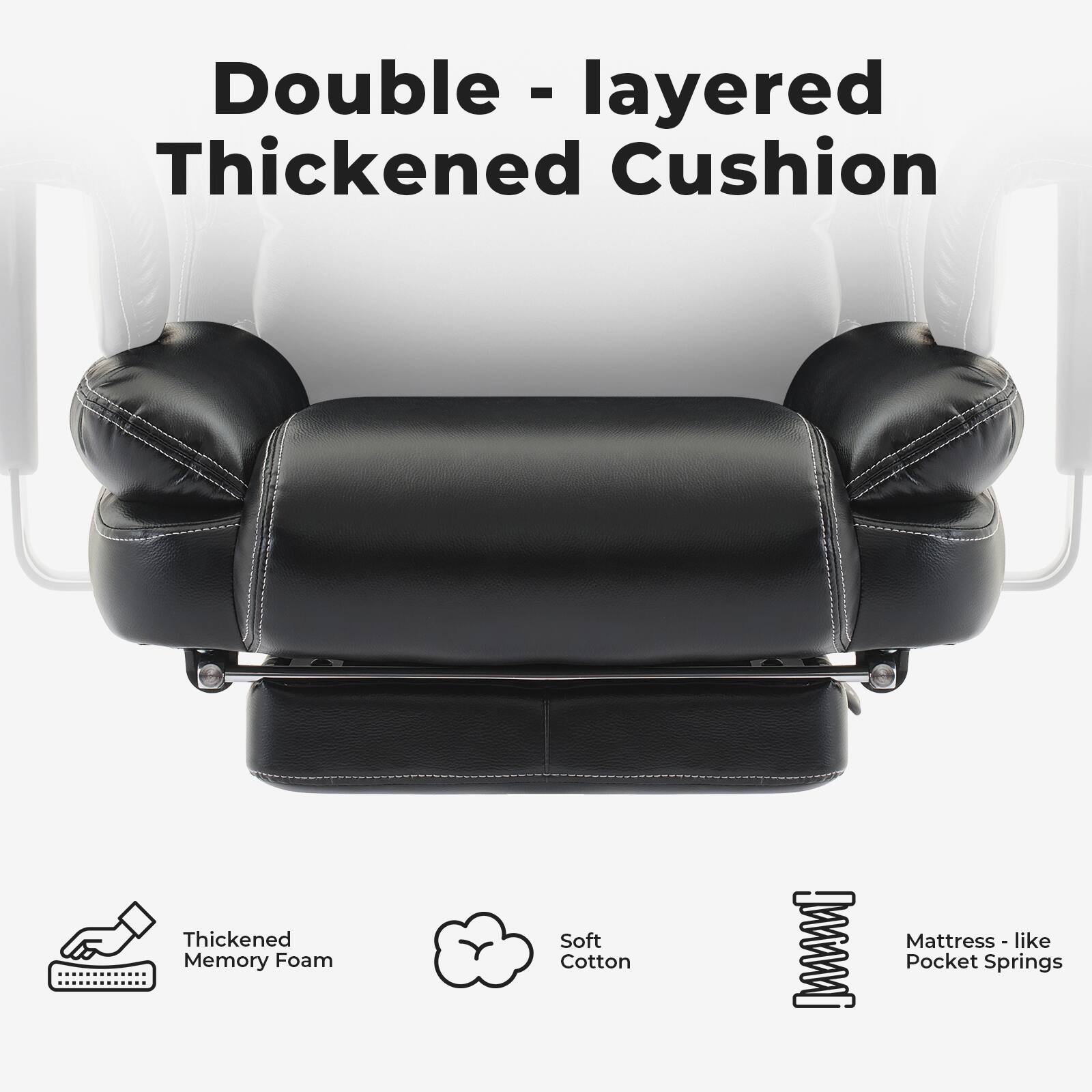 Double - layered Thickened Cushion

- Thickened Memory Foam
- Soft Cotton
- Mattress - like Pocket Springs