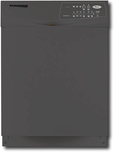 Front Standard. Whirlpool - 23-7/8" Tall Tub Console Built-In Dishwasher - Black-on-Black.