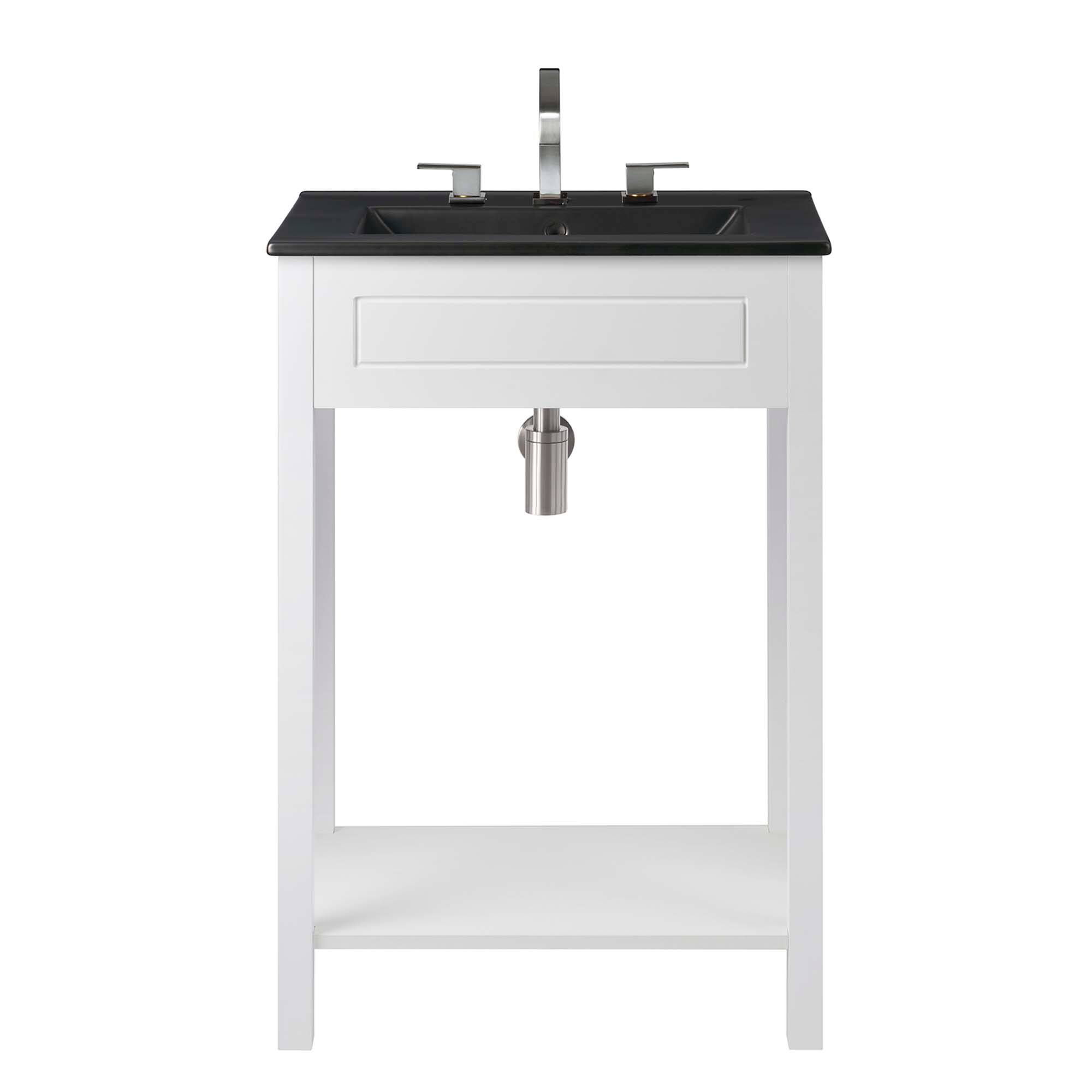 Alt View 3. Modway - Altura Bathroom Vanity Basin Included by Modway - White Black.