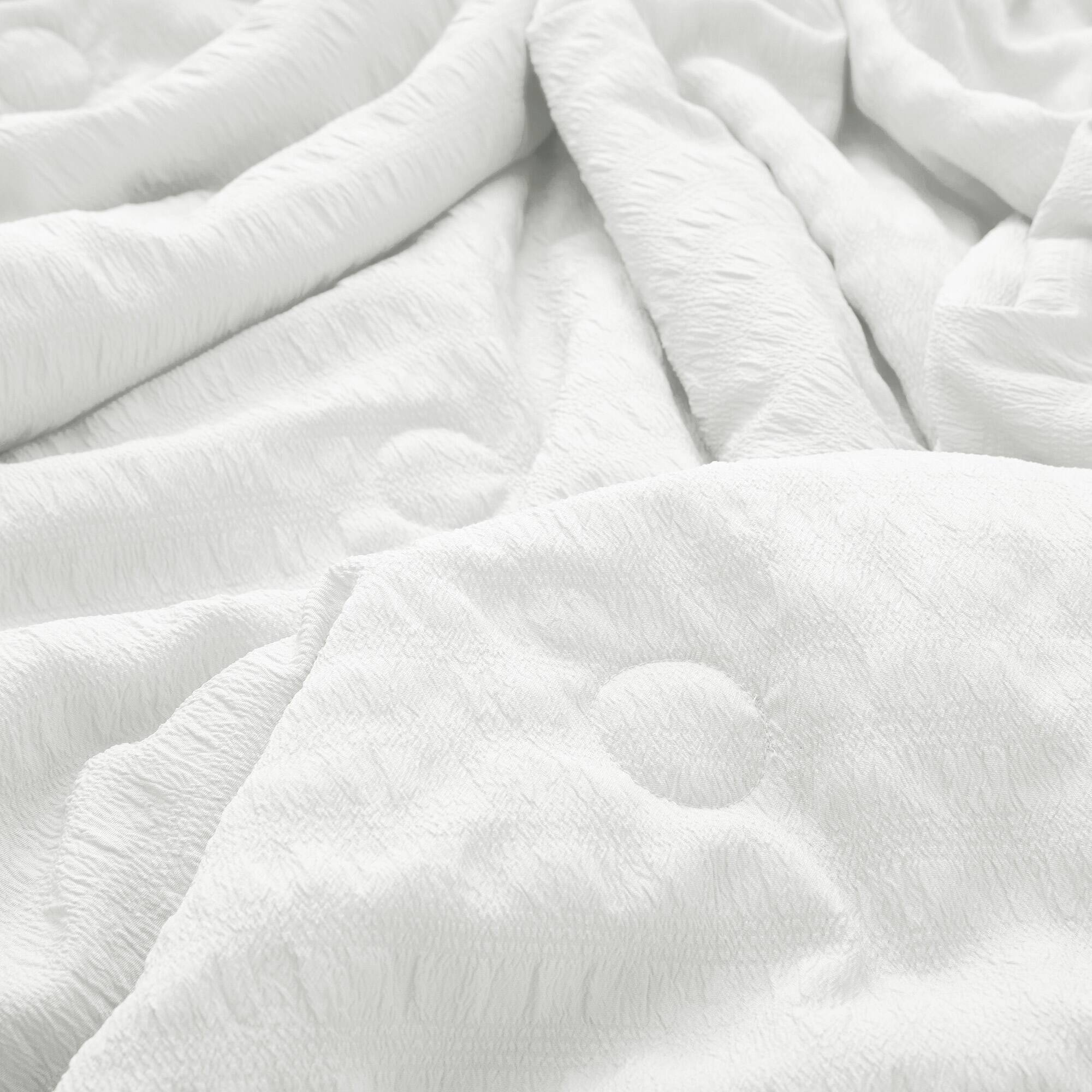 Alt View 2. Peace Nest - Peace Nest Cooling Seersucker Bed Blanket, Lightweight Comforter for Hot Sleepers, White, Twin - White.