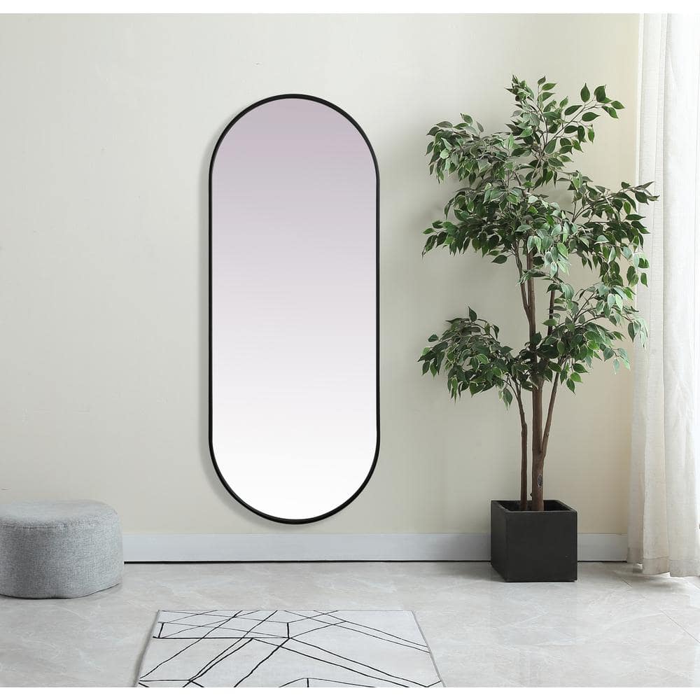 Elegant Decor - Metal Frame Oval Mirror 24x60 Inch - Black price history on PriceWatchPro