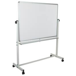Emma + Oliver - Double-Sided Mobile Board Stand with Pen Tray - White