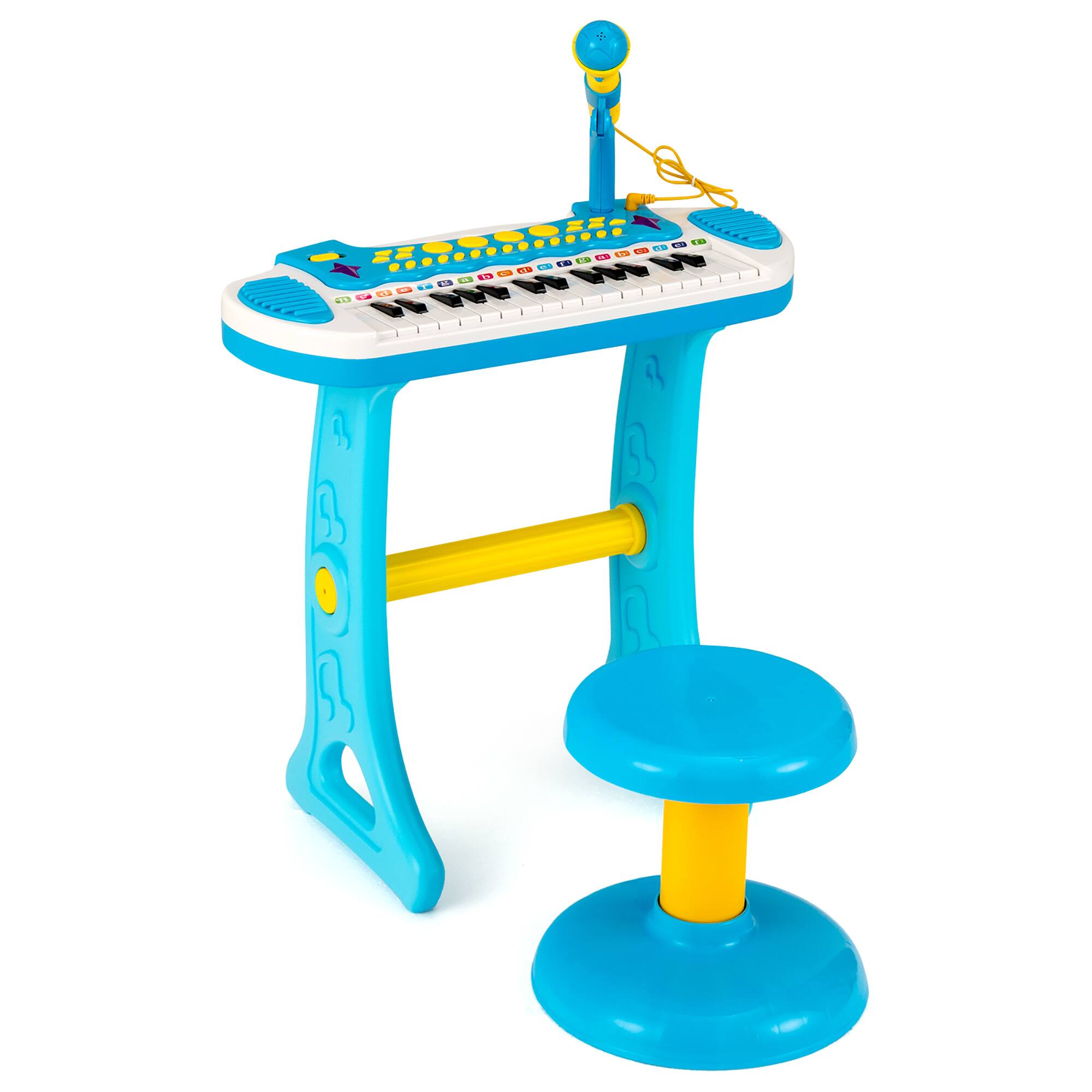 Alt View 19. Costway - 31 Key Kids Piano Keyboard Toy Toddler Musical Instrument with Microphone - Blue.