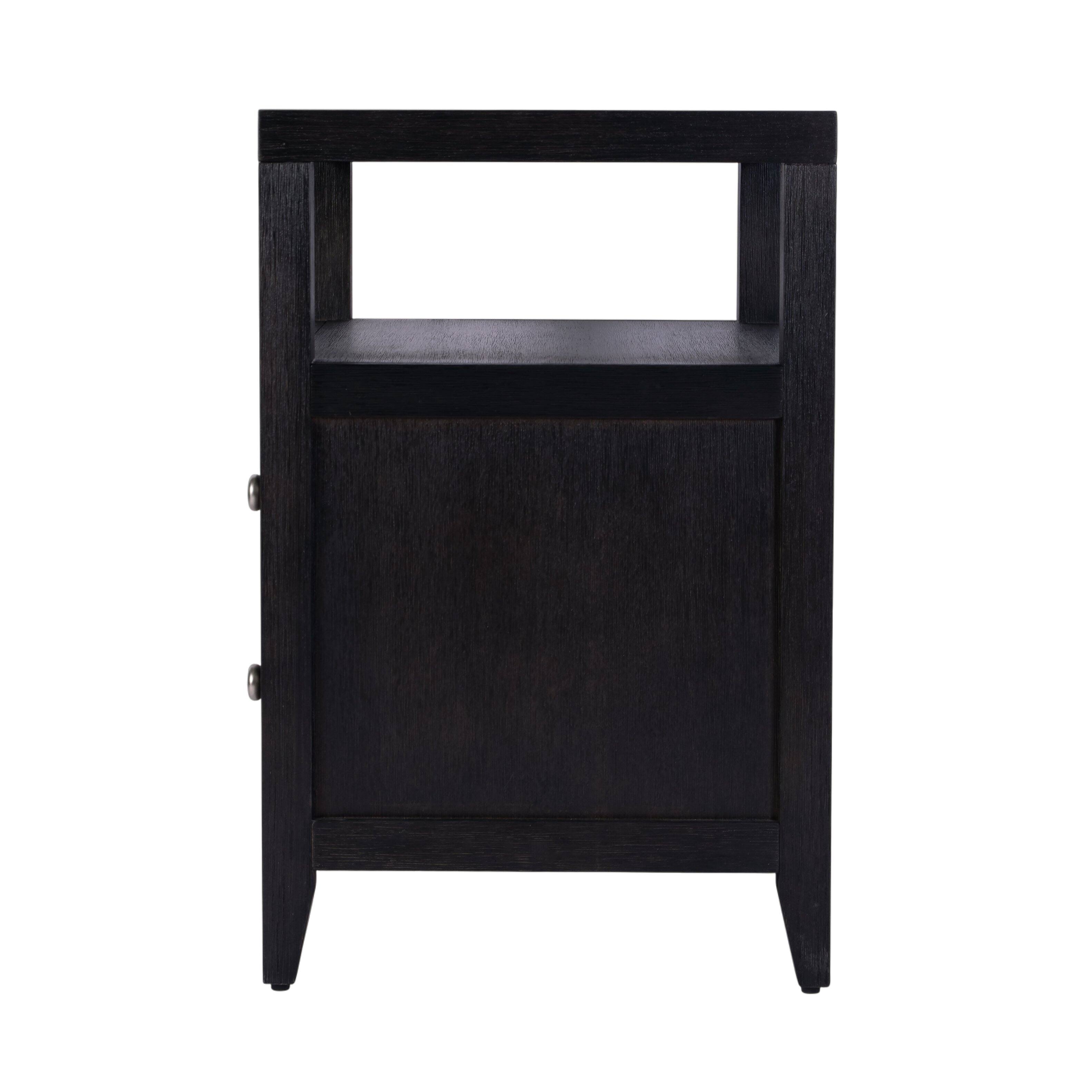 Alt View 3. Butler Specialty - Dana 21 in. W Rectangular Wood 2 Drawer Narrow Nightstand with Top Open Shelf - Coffee.