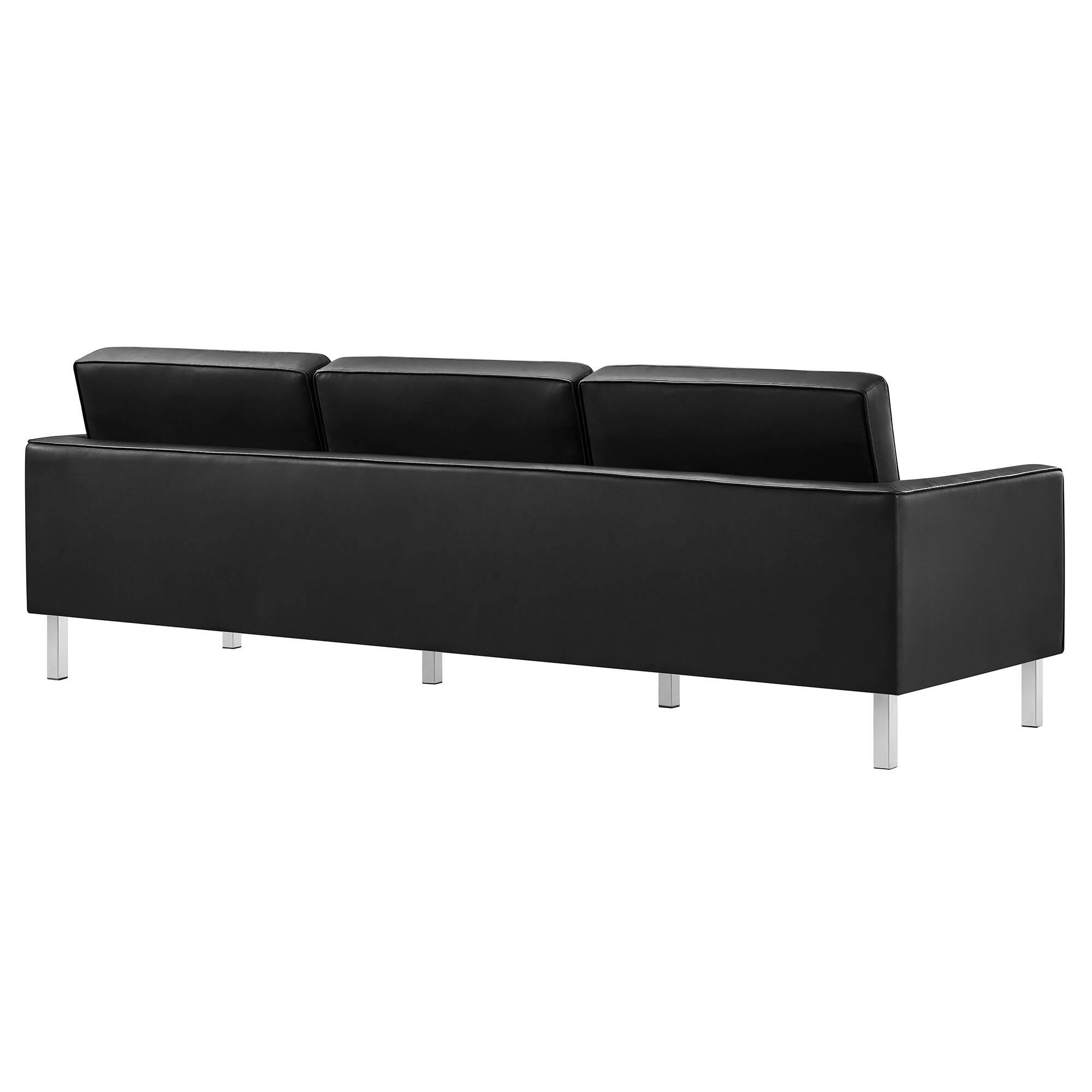 Alt View 7. Modway - Loft 2-Piece Tufted Vegan Leather Furniture Set by Modway - Silver Black.