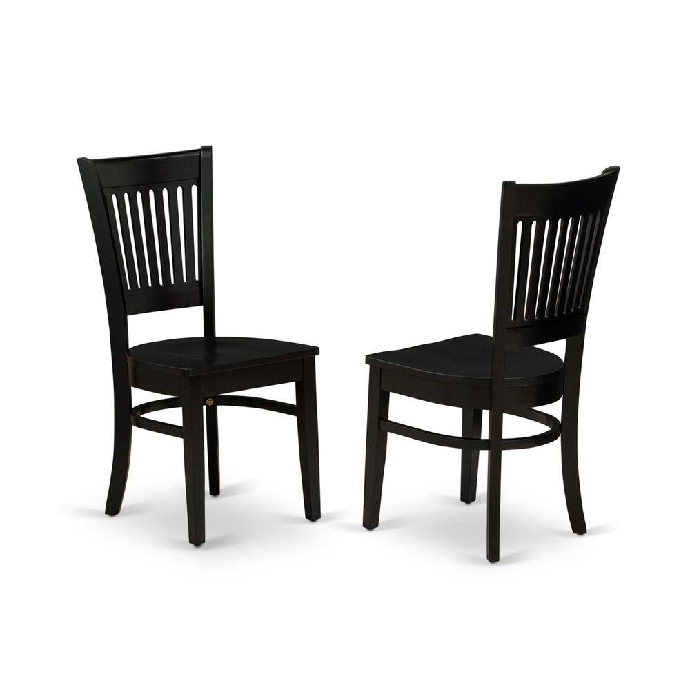 Angle. East West Furniture - Dining Table- Dining Chairs - Brown.