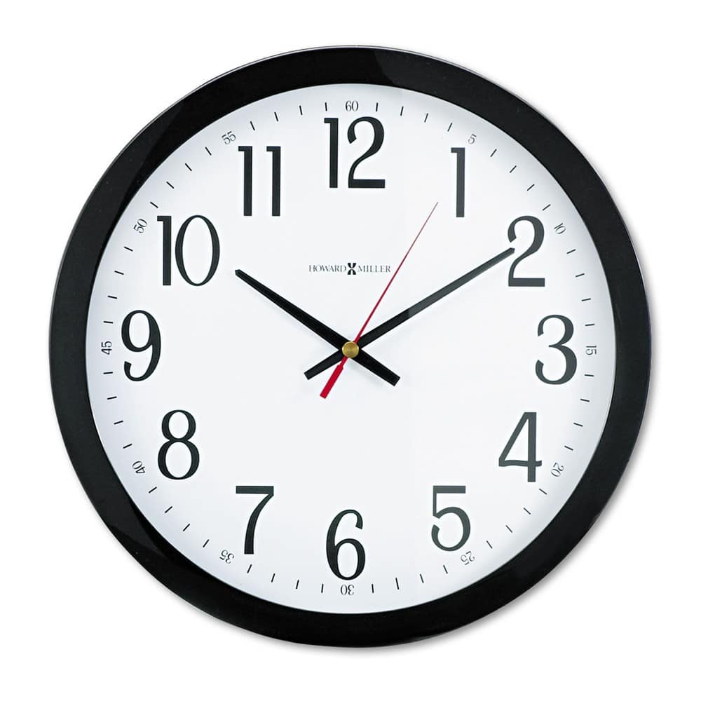 Howard Miller - 625-166 16 in. Black Frame Gallery Wall Clock - White|Black