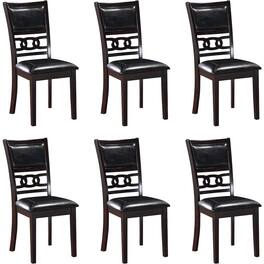 New Classic Furniture - Gia Ebony Wood Dining Chair with PU Seat (Set of 6) - Brown