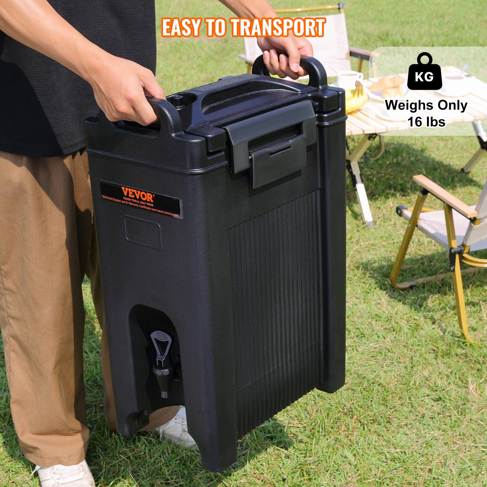 EASY TO TRANSPORT  
Weighs Only 16 lbs  
VEVOR