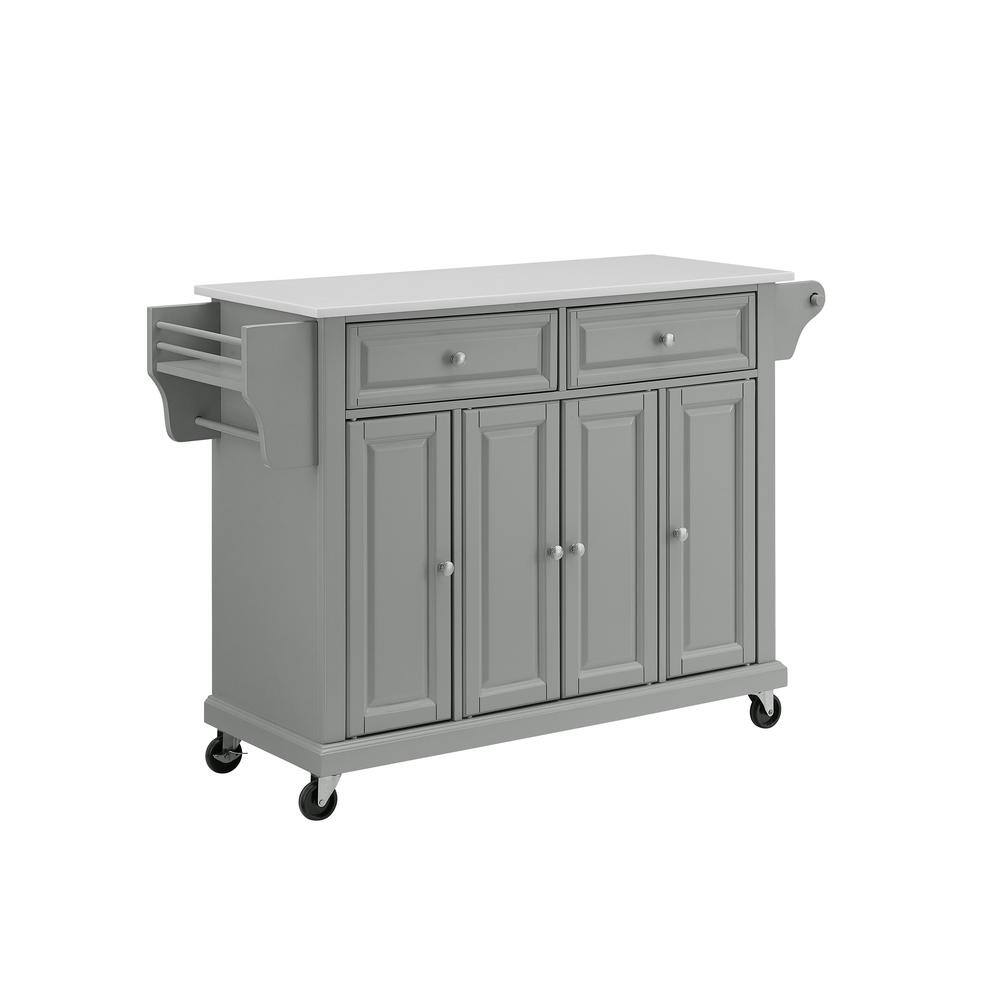 Alt View 3. Crosley Furniture - Full Size Stone Top Kitchen Cart - Gray.