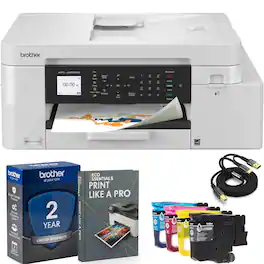 Brother - INKvestment 4355 Wireless All-in-One Inkjet Printer with 1.8” Color Display (MFC-J4355DW) + Print Like A Pro Bundle