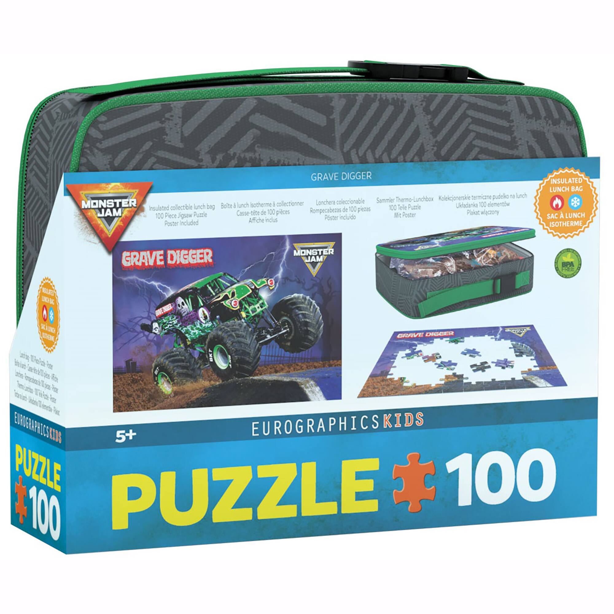 GRAVE DIGGER Kolekcjonerskie termicane gudelo m Lnch Lonchere coleccionable Sammier Thermo-Lunchbox MONSTER insulated collectible lunch bag Bolte I lunch sotherme I collectionner 100 Tele Pumrle eladanka 100 elementow de 100 Rompecabezas die 100 pezal Pakat MAL 100 Piece Jgsaw Pumlie Casse-bte pces Mt Poster p Affiche inclus Pester incluido Poster included INSULATED LUNCH BAG SAC A LUNCH ISOTHERMI GRAVE DIGGER MONSTER MAL BPA 0 KiJO GRAVE DIGCER COK Deia 20 n Po P EURIGRAPRICSKIDS EUROGRAPHICS KIDS 5+ PUZZLE 100 100 PUZZLE