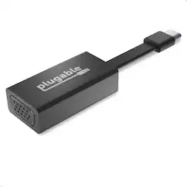 Plugable - USB C to VGA Adapter,Thunderbolt 3 to VGA Adapter,Driverless - Black