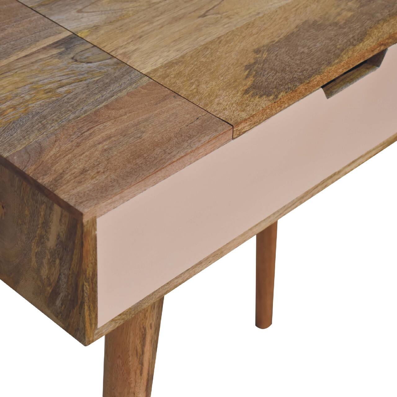 Alt View 2. Artisan Furniture - Artisan Furniture Solid Wood Mini Pink Dressing Table, 4 Storage Compartments with Mirror - oak-ish.