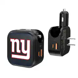 Keyscaper - New York Giants 2-in-1 USB A/C Charger - Black